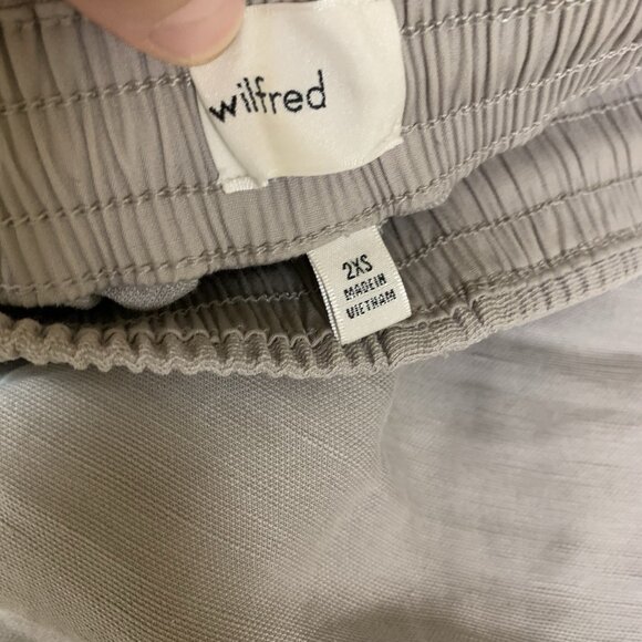 Wilfred Linen Blend Wide Leg Pants Gray Drawstring Waist Relaxed Fit 2XS - Picture 4 of 5